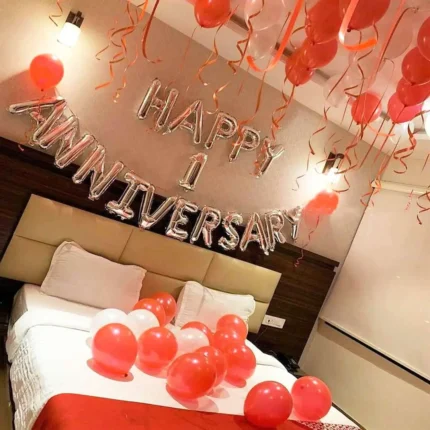 1st Anniversary Room Balloons Decoration