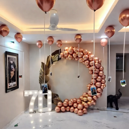 Luxury Rose Gold Ring Balloon Setup