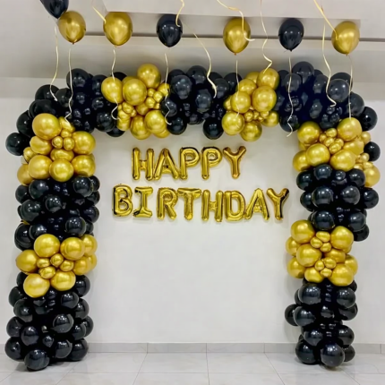 Black Golden Theme Birthday Decoration