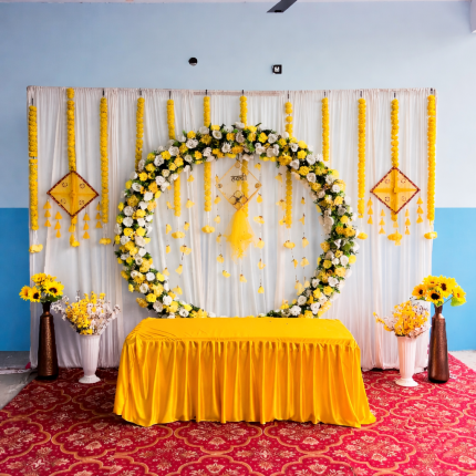 Blossom Floral Haldi Ring Decor